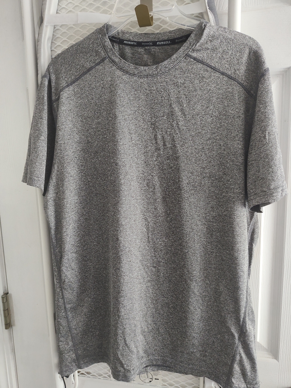 Russell Athletic Men's Short-Sleeve Heather Gray Crew Tee DriFit 360